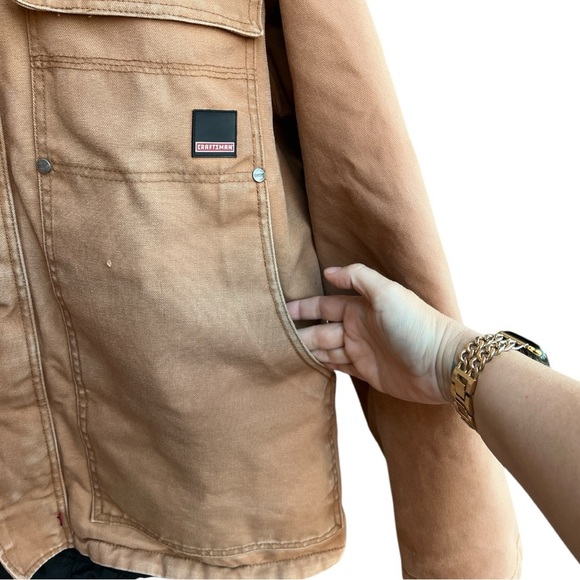 Craftsman Heavy Duty Insulated Canvas Work Jacket Chore Coat Men’s Size XL - Picture 8 of 14